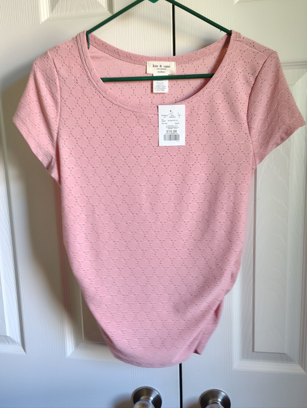 NWT kim & cami Blush Pink Eyelet Knit Top